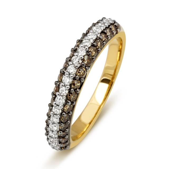 Кольцо из желтого золота с бриллиантами (001124)