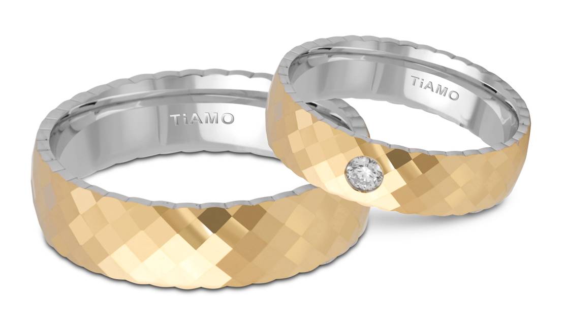 Обручальное кольцо из комбинированного золота Tiamo (041078)