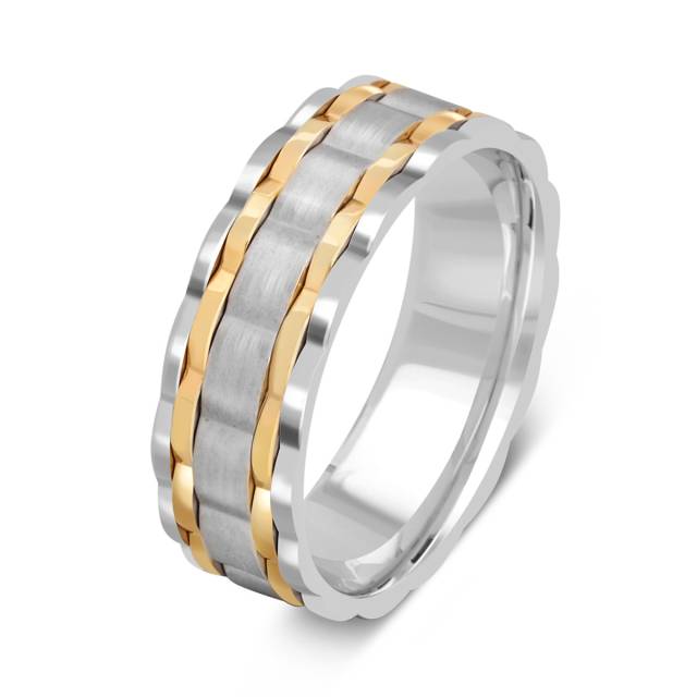 Обручальное кольцо из комбинированного золота (041417)