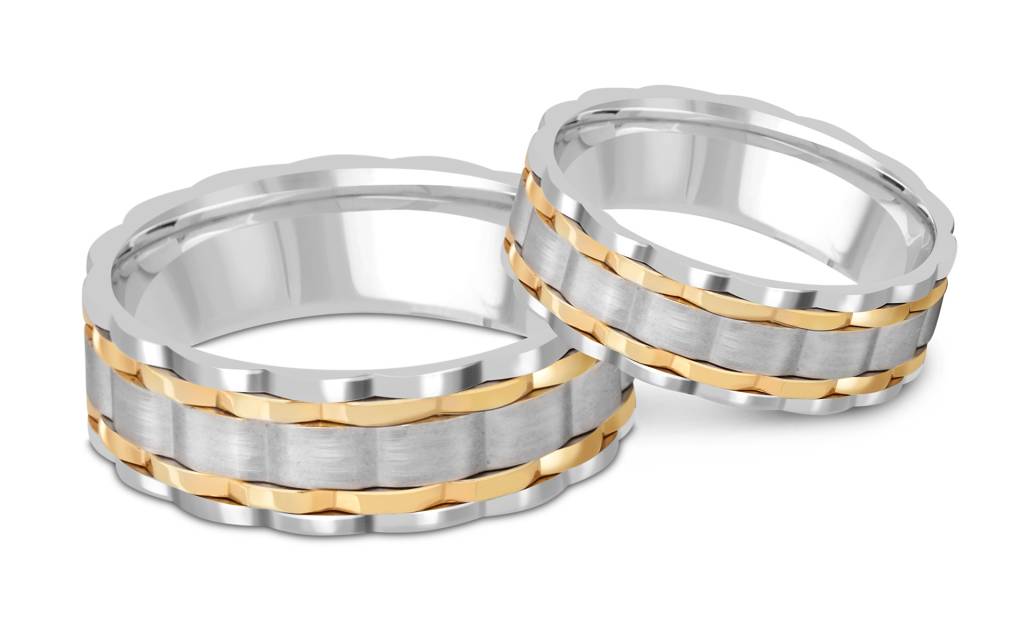 Обручальное кольцо из комбинированного золота (041417)