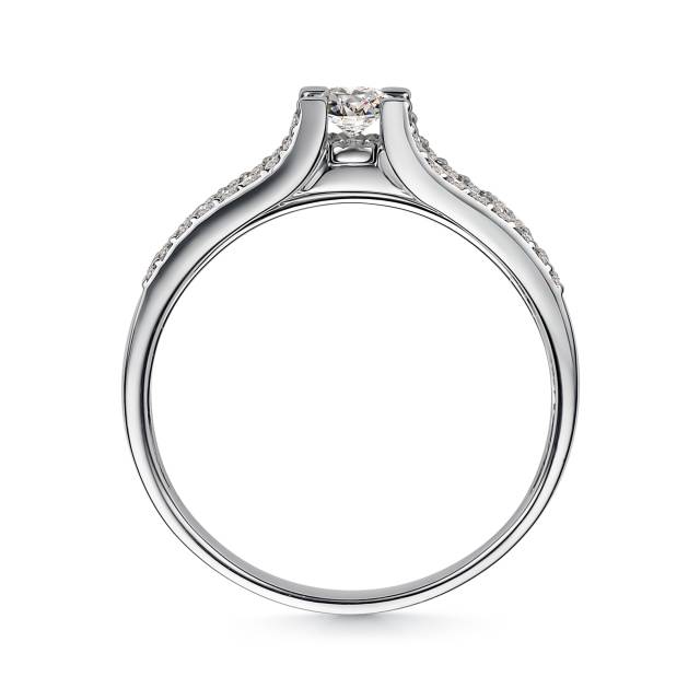 Помолвочное кольцо из белого золота с бриллиантами (048339)