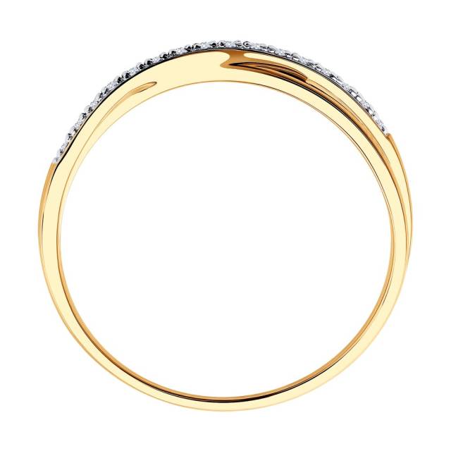 Кольцо из красного золота с бриллиантами (045233)