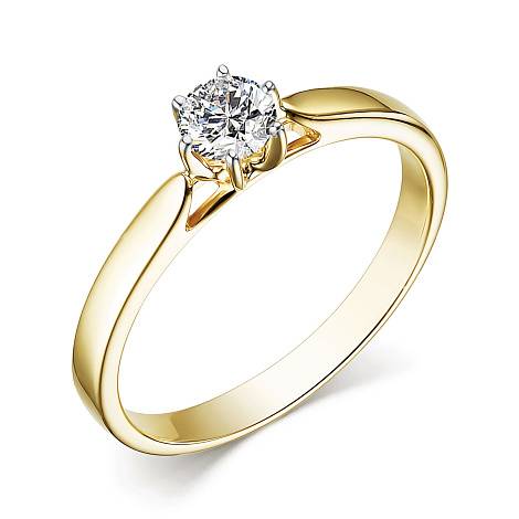 Помолвочное кольцо из жёлтого золота с бриллиантом (053652)