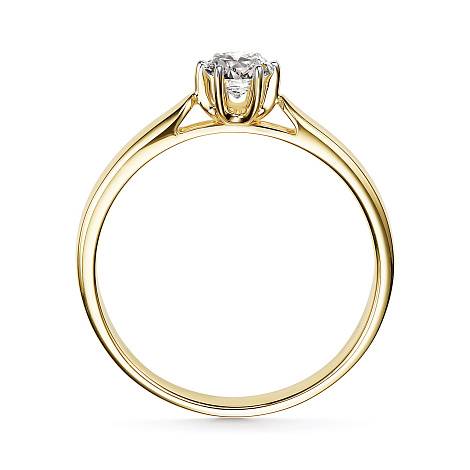 Помолвочное кольцо из жёлтого золота с бриллиантом (053652)