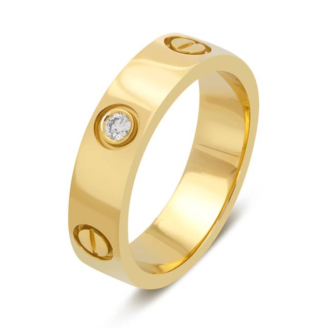 Кольцо из жёлтого золота с бриллиантами (049371)