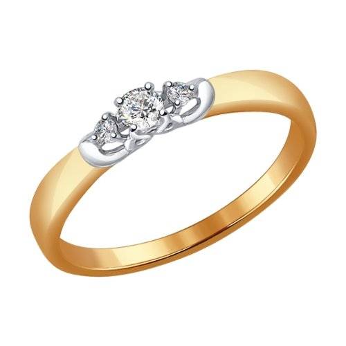 Кольцо из комбинированного золота с бриллиантами (036332)