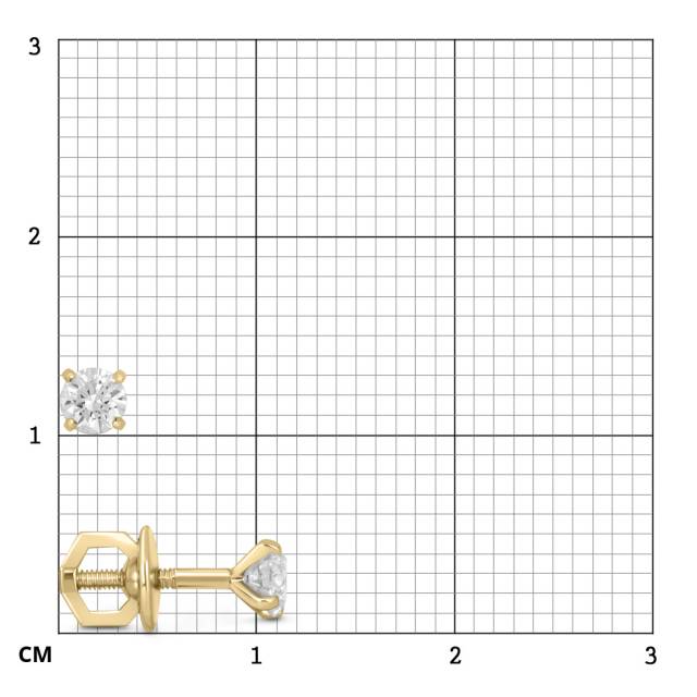 Серьги пусеты из жёлтого золота с бриллиантами (050490)