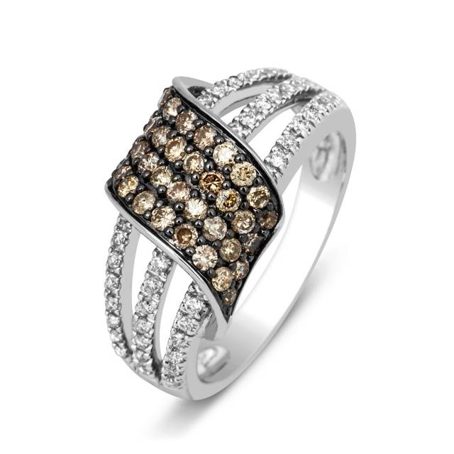 Кольцо из белого золота с бриллиантами (001168)