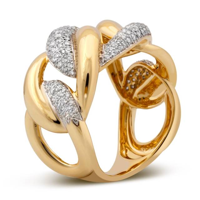 Кольцо из комбинированного золота с бриллиантами (003006)
