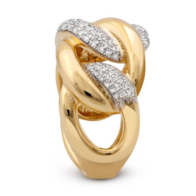 Кольцо из комбинированного золота с бриллиантами (003006)