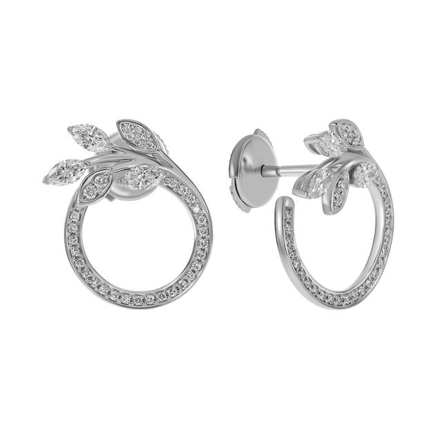 Серьги из белого золота с бриллиантами (063651)