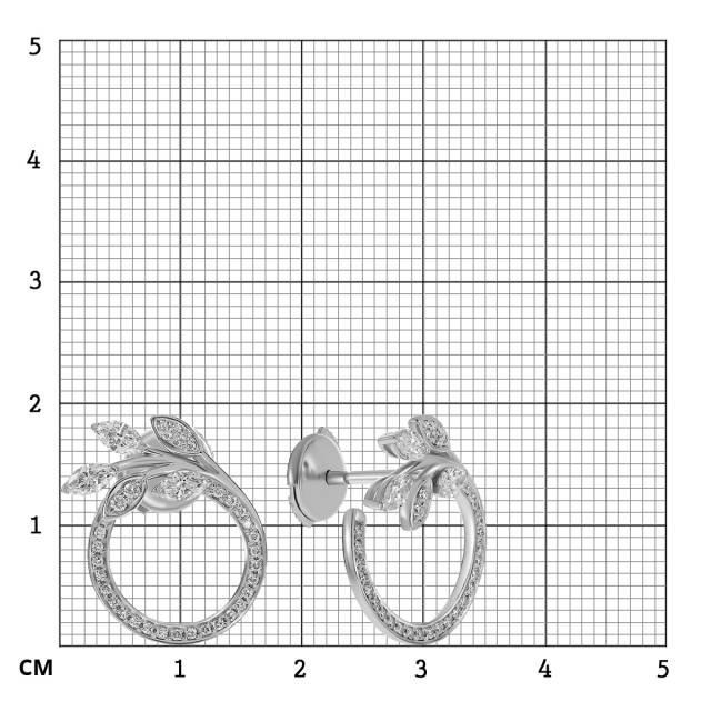 Серьги из белого золота с бриллиантами (063651)