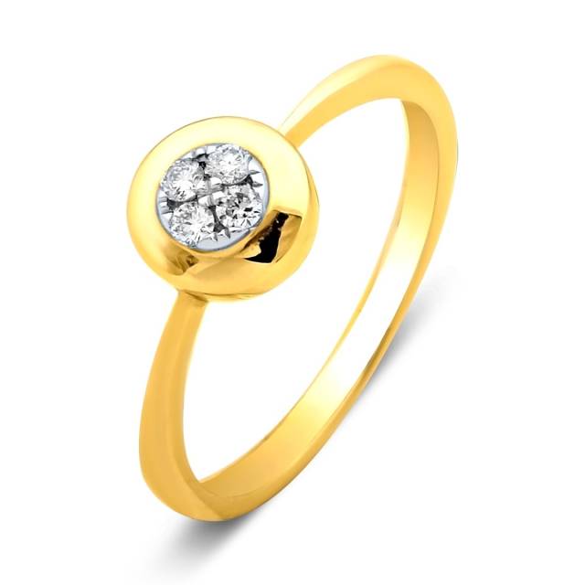 Помолвочное кольцо из жёлтого золота с бриллиантами (001357)