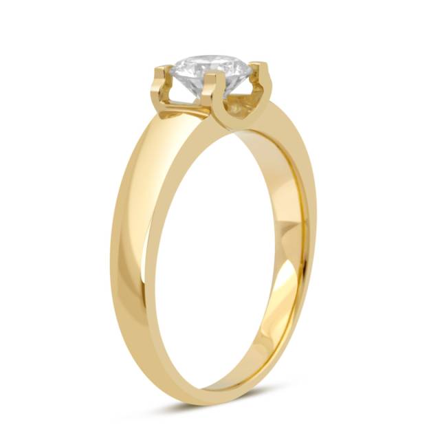 Помолвочное кольцо из жёлтого золота с бриллиантом (038125)