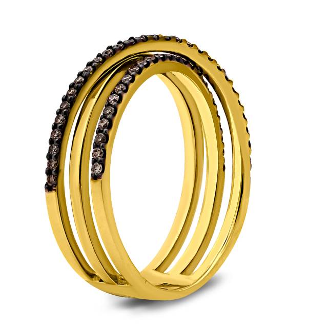 Кольцо из жёлтого золота с бриллиантами (025813)