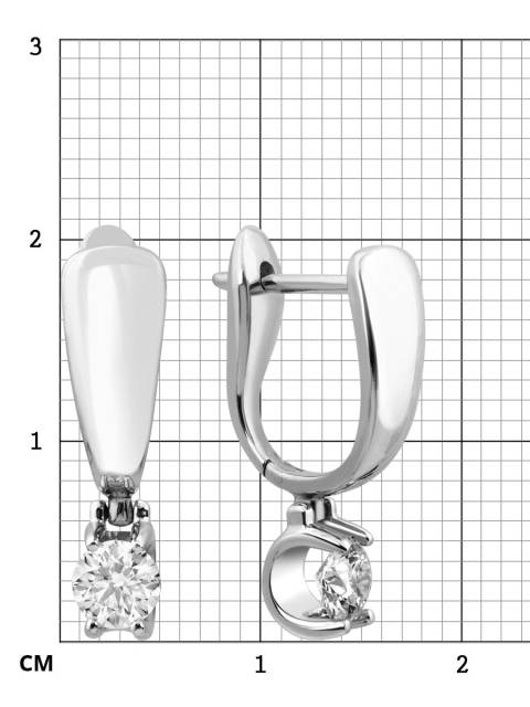 Серьги из белого золота с бриллиантами (028273)