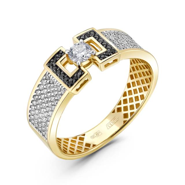 Помолвочное кольцо из жёлтого золота с бриллиантами (055785)