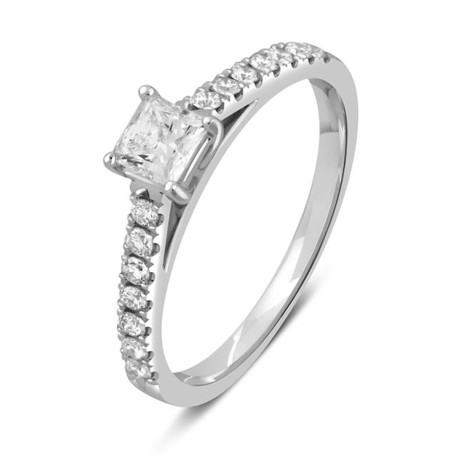 Помолвочное кольцо из белого золота с бриллиантами (046479)