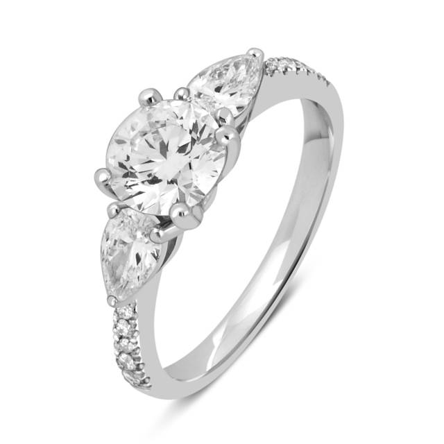 Помолвочное кольцо из белого золота с бриллиантами (048281)