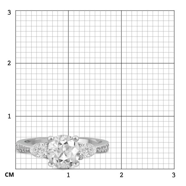 Помолвочное кольцо из белого золота с бриллиантами (048281)