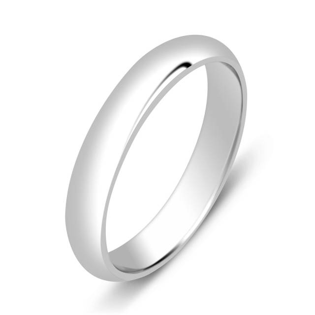 Обручальное кольцо из белого золота (000422)