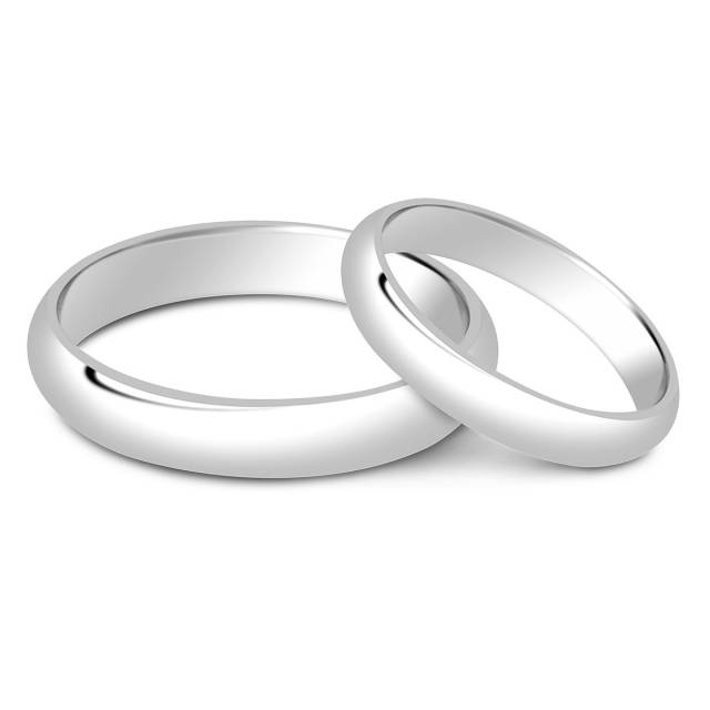 Обручальное кольцо из белого золота (000422)