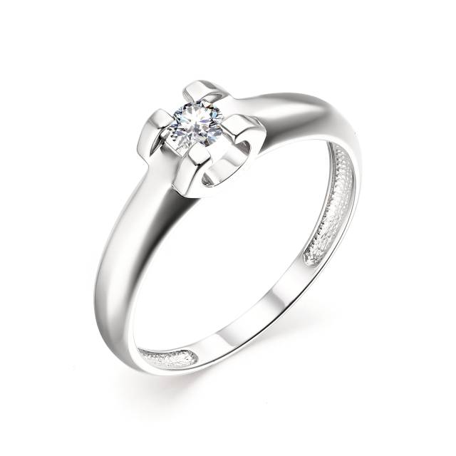 Помолвочное кольцо из белого золота с бриллиантом (041872)