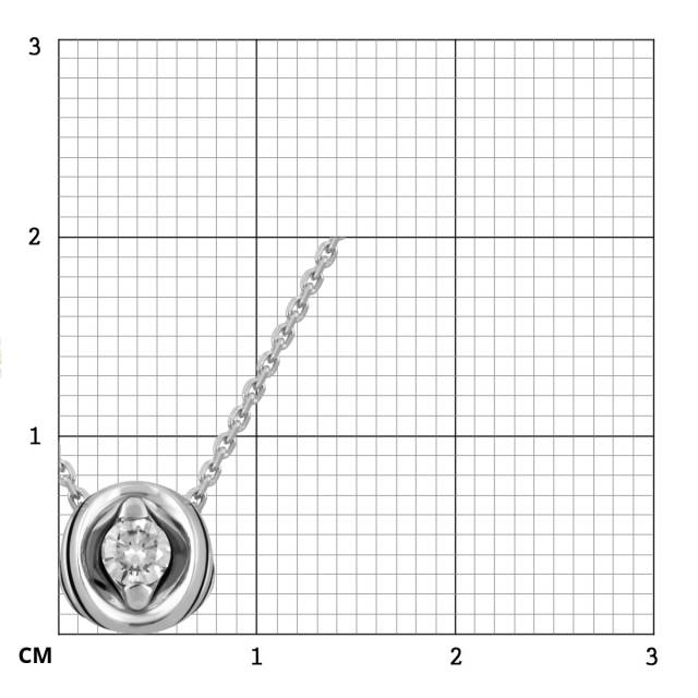 Колье из белого золота с бриллиантом (047704)