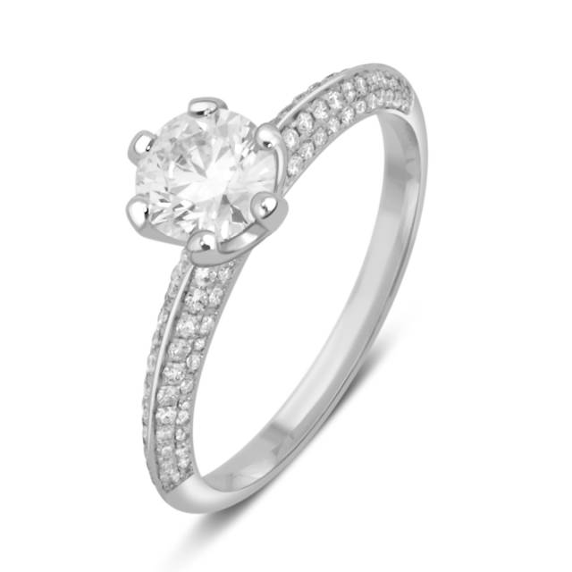 Помолвочное  кольцо из белого золота с бриллиантами (038099)
