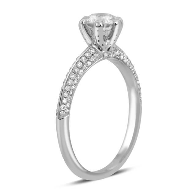 Помолвочное  кольцо из белого золота с бриллиантами (038099)