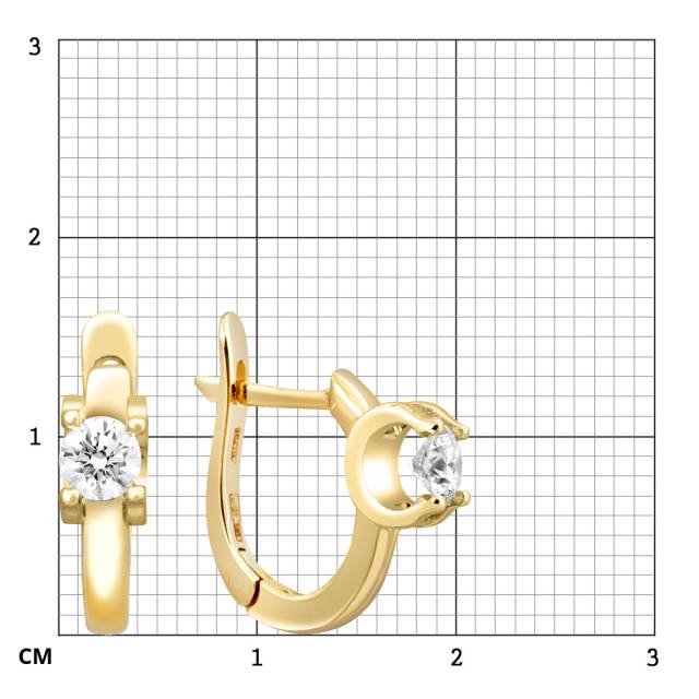 Серьги из жёлтого золота с бриллиантами (014392)