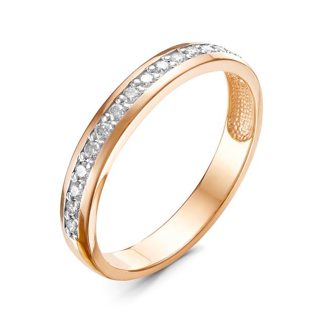 Обручальное кольцо из красного золота с бриллиантами (051360)