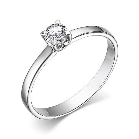 Помолвочное кольцо из белого золота с бриллиантом (053676)