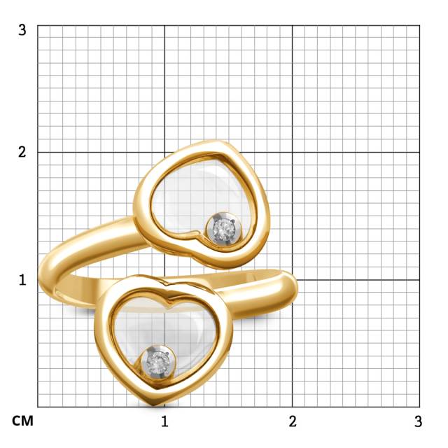 Кольцо из жёлтого золота с бриллиантами (048803)