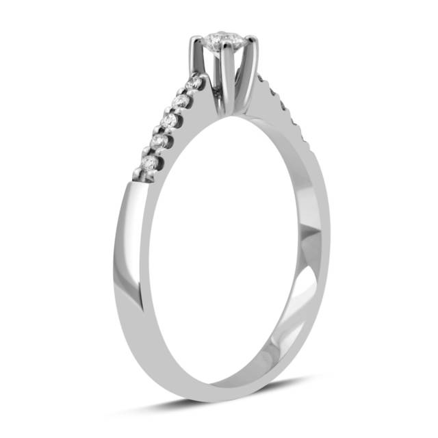 Помолвочное кольцо из белого золота с бриллиантами (030874)