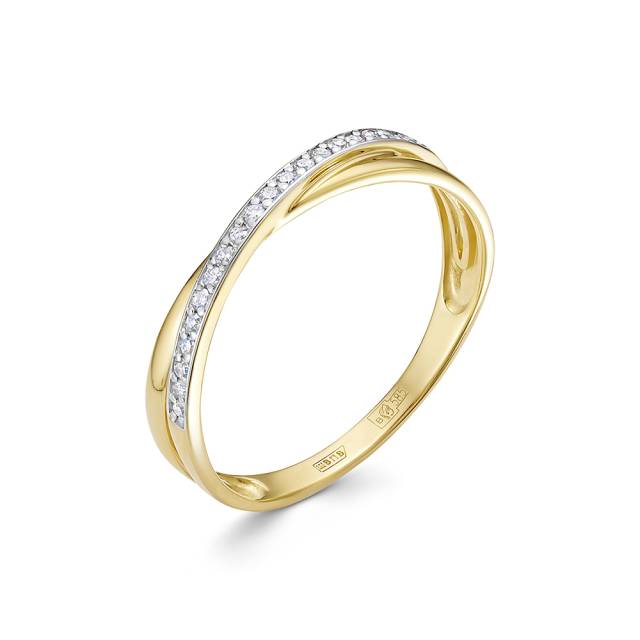 Кольцо из жёлтого золота с бриллиантами (054708)