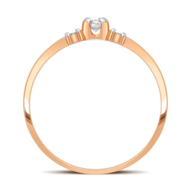 Помолвочное кольцо из красного золота с бриллиантами (032769)