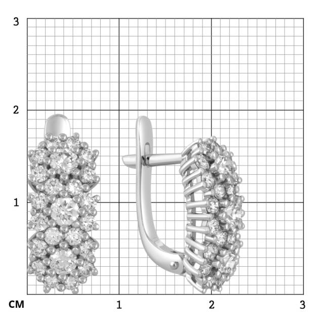 Серьги из белого золота с бриллиантами (049739)