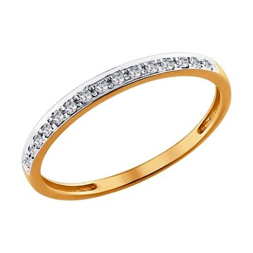 Кольцо из комбинированного золота с бриллиантами (036308)