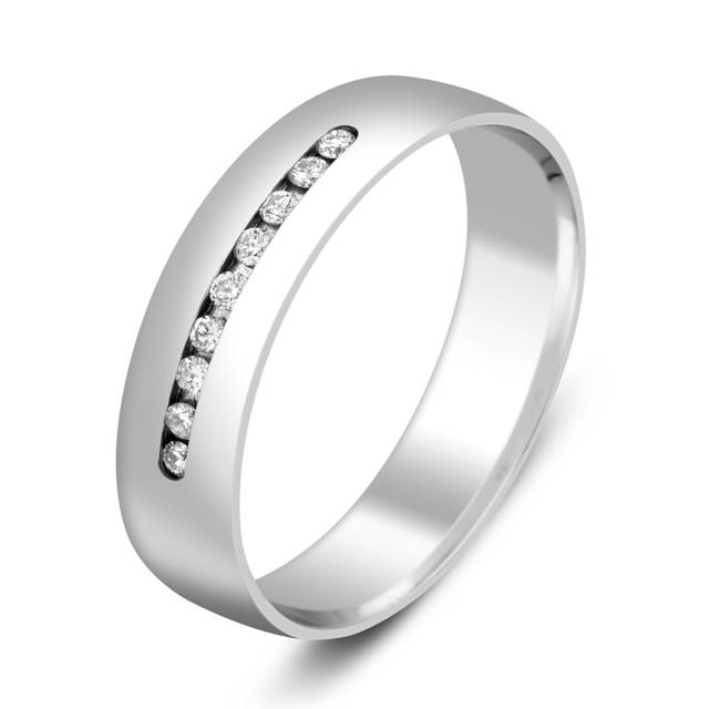 Обручальное кольцо из белого золота  с бриллиантами (045837)