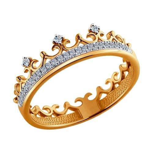 Кольцо из красного золота с бриллиантами (029552)