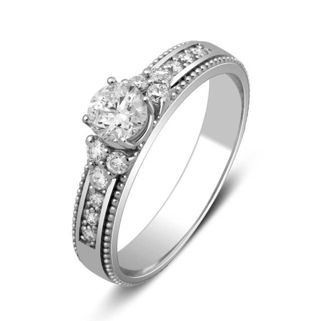 Помолвочное кольцо из белого золота с бриллиантами (025397)