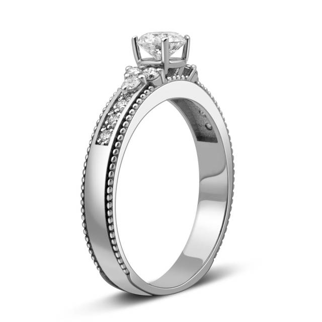 Помолвочное кольцо из белого золота с бриллиантами (025397)