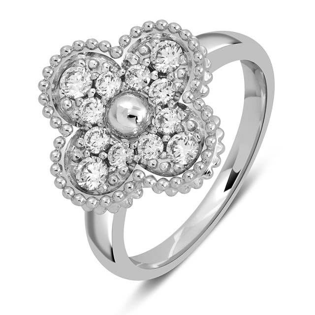 Кольцо из белого золота с бриллиантами (052602)