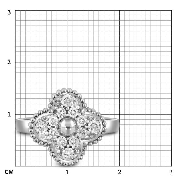 Кольцо из белого золота с бриллиантами (052602)