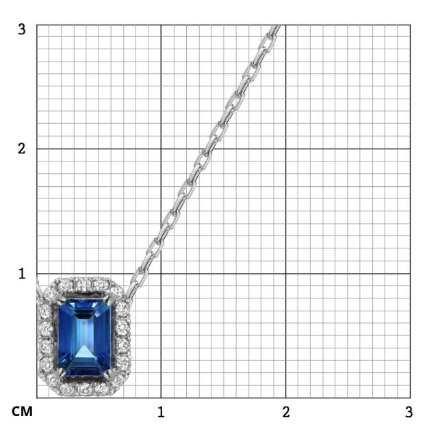 Колье из белого золота с бриллиантами и сапфиром (055126)