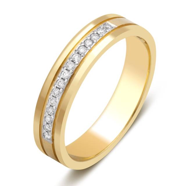 Обручальное кольцо из жёлтого золота с бриллиантами (026101)