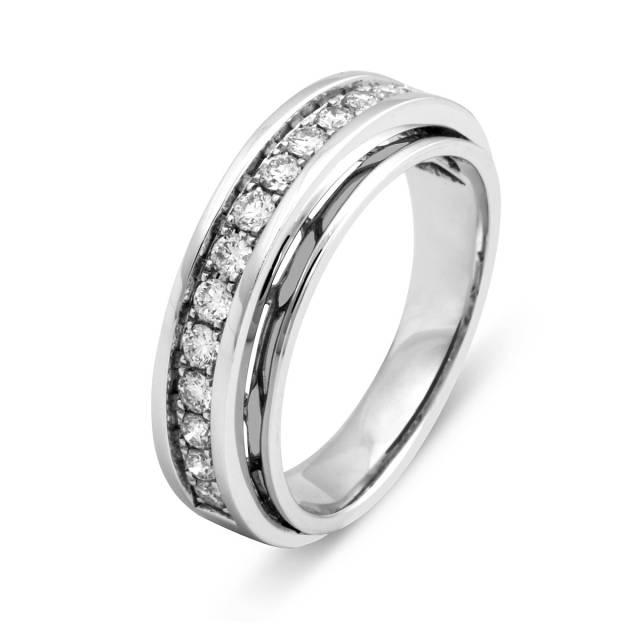 Кольцо с бриллиантами из белого золота (007971)