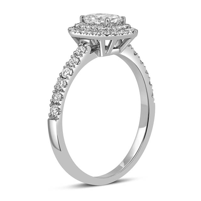 Помолвочное кольцо из белого золота с бриллиантами (052617)