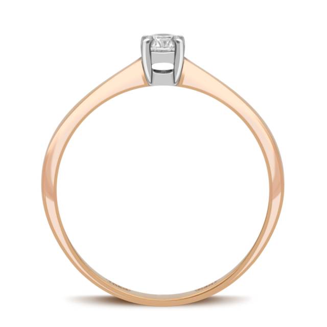 Помолвочное кольцо из красного золота с бриллиантом (039384)